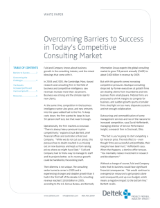 Overcoming Barriers to Success in Today's Competitive