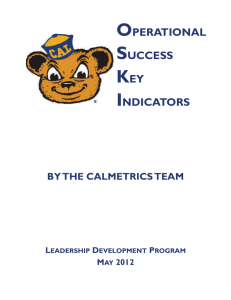 Operational Success Key Indicators (CalMetrics)