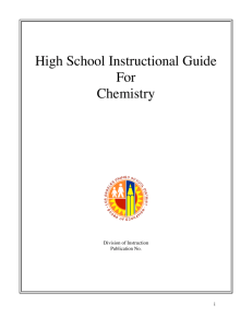High School Instructional Guide For Chemistry