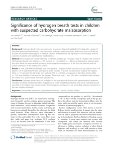 Significance of hydrogen breath tests in children with suspected