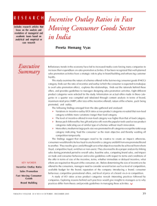 Incentive Outlay Ratios in Fast Moving Consumer Goods Sector in