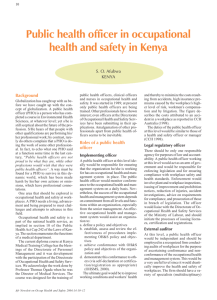 Public health officer in occupational health and safety in Kenya