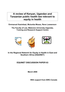 A Review Of Kenyan, Ugandan And Tanzanian public health Law