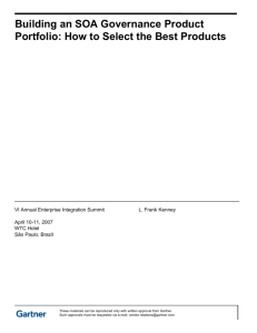 Building an SOA Governance Product Portfolio: How to Select the