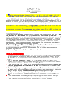 Biology 121 sec 123 Sample Final 2006