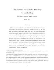 Time Use and Productivity: The Wage Returns to Sleep