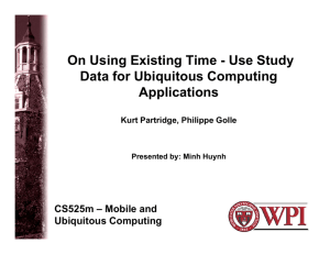 On Using Existing Time - Use Study Data for Ubiquitous Computing