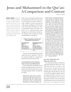 50 Jesus and Muhammed in the Qur'an: A Comparison and Contrast
