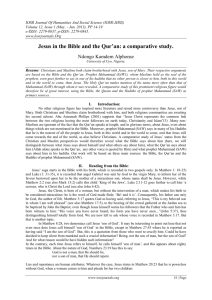 Jesus in the Bible and the Qur'an: a comparative study.