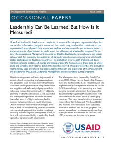 Leadership Can Be Learned, But How Is It Measured?
