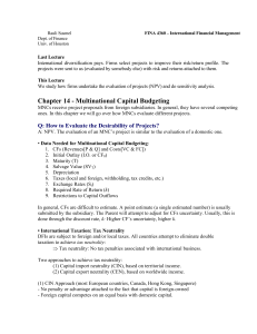 Chapter 14 - Multinational Capital Budgeting