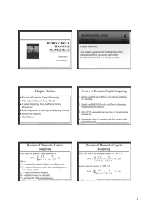 International Capital Budgeting