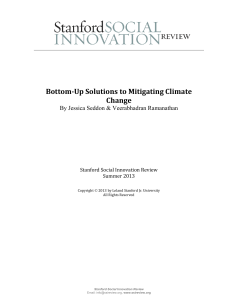 Bottom-Up Solutions to Mitigating Climate Change
