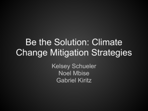 Be the Solution: Climate Change Mitigation Strategies
