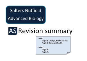 SNAB Biology – Unit 1 revision outline