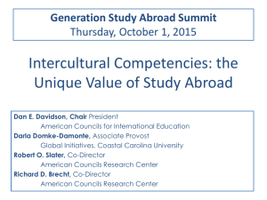 Intercultural Competencies: the Unique Value of Study Abroad