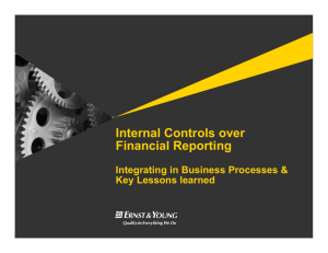 Internal Controls over Financial Reporting