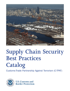 Supply Chain Security Best Practices Catalog (C-TPAT)