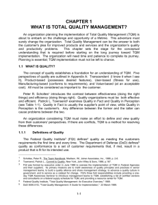 chapter 1 what is total quality management?