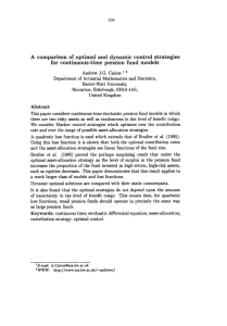 A Comparison of Optimal and Dynamic Control Strategies for
