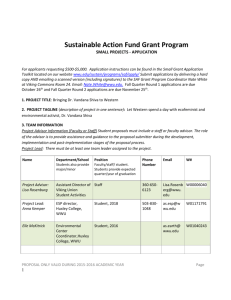 Sustainable Action Fund Grant Program