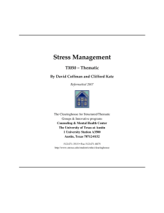 Stress Management - Counseling and Mental Health Center