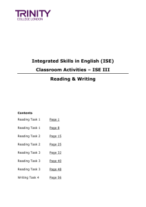 Integrated Skills in English (ISE) Classroom