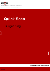 Burger King Quick Scan - European Coalition for Corporate Justice