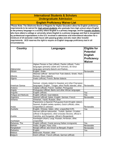 Country Language List - University of Central Oklahoma