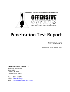 Penetration Test Report