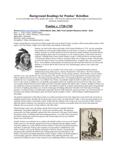 Background Readings for Pontiac' Rebellion