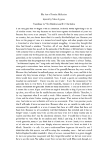 The Just of Pontiac Hellenism Speech by Nikos Lygeros Translated