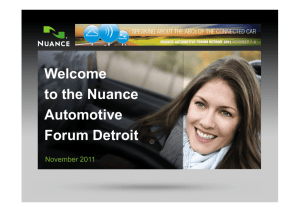 Welcome to the Nuance Automotive Forum Detroit