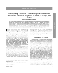 Contemporary Models of Youth Development and Problem