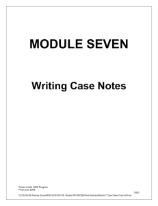 Writing Case Notes Policy & Procedures plus samples