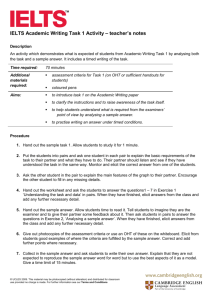 IELTS Academic Writing Task 1 Activity – teacher's notes