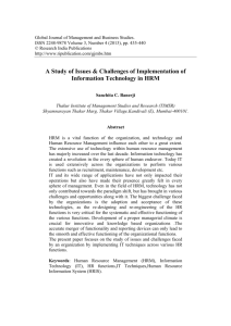 A Study of Issues & Challenges of Implementation of Information