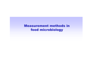 Measurement methods in food microbiology