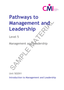 SAMPLE MATERIAL - Chartered Management Institute