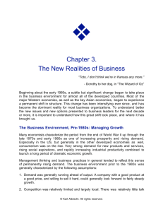 Chapter 3. The New Realities of Business