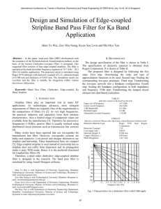 Design and Simulation of Edge-coupled Stripline Band Pass Filter