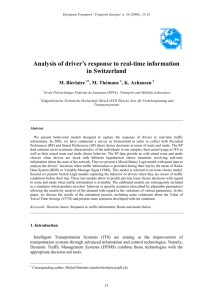 Analysis of driver's response to real