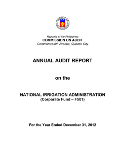 ANNUAL AUDIT REPORT on the