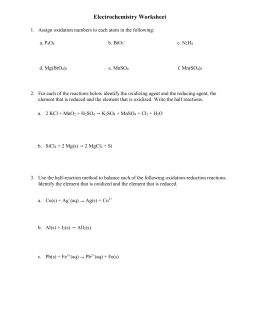 Chapter 19 electrochemistry worksheet