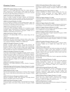 Chemistry Courses - Bemidji State University