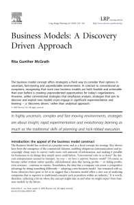 A Discovery Driven Approach