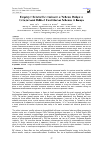 Employer Related Determinants of Scheme Design in Occupational