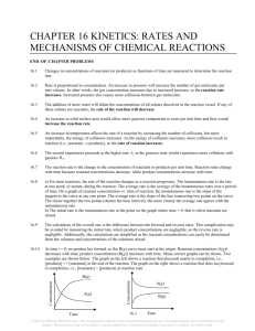 chapter 16 kinetics: rates and mechanisms of chemical reactions
