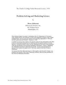 Problem Solving and Marketing Science