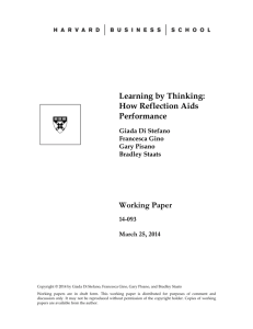 Learning by Thinking: How Reflection Aids Performance Working